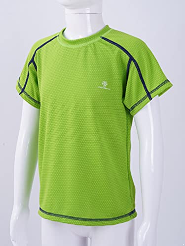 inhzoy Camiseta Transpirable de Verano para Niños Camiseta Deportiva de Red con Manga Corta Top Casual Deporte de Moda Verde 3-4 años