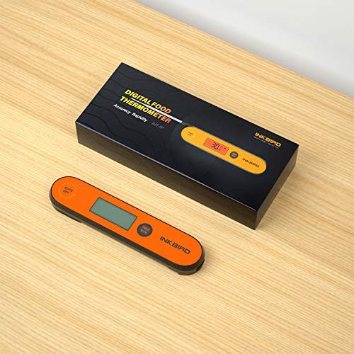 Inkbird Termometro de Cocina, Mini Controlador de Temperatura Digital con Sonda de Acero Inoxidable °C/°F Termómetro para Barbacoa, Termometro de Parrilla Horno Carne para Interior y Exterior(IHT-1P)