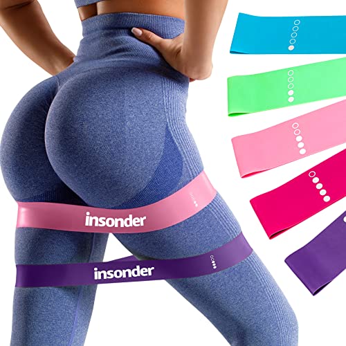 insonder Bandas Ejercicio - Bandas de Resistencia - Cintas Elastica Set Comprar Precio Elasticas para Hacer Ejercicio - Loop Resistance Bands para Fitness Pilates Fuerza Fisioterapia Movilidad