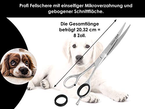 InstrumenteNrw Tijeras profesionales de pelo para perros, tijeras para perros y pelos, tijeras curvadas para pelo y pelo de 20,32 cm