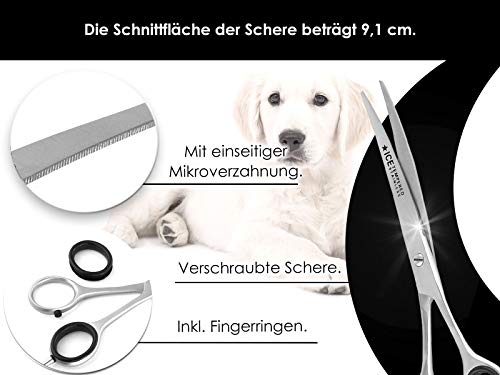 InstrumenteNrw Tijeras profesionales de pelo para perros, tijeras para perros y pelos, tijeras curvadas para pelo y pelo de 20,32 cm