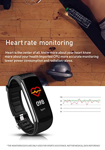Inteligente Relojes, L'ananas Aptitud Rastreador Ritmo cardiaco Dormir Monitor Cuenta Calorías Bluetooth Smart Relojes (Negro)