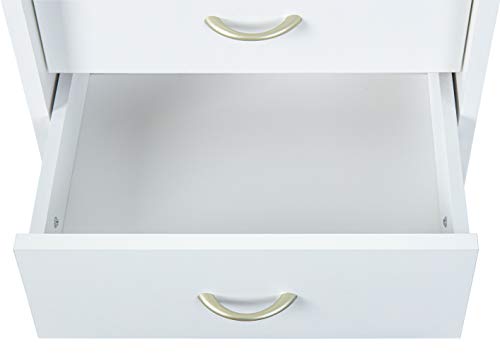 Inter Link Cajonera con ruedas, mueble para oficina, cómoda con cajones, tablero prensado plano plastificado KF, color blanco A x A x P: 40 x 65 x 36 cm
