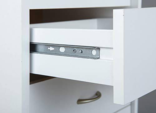 Inter Link Cajonera con ruedas, mueble para oficina, cómoda con cajones, tablero prensado plano plastificado KF, color blanco A x A x P: 40 x 65 x 36 cm
