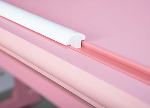Inter Link Escritorio escolar, mesa de trabajo para niños, madera maciza, tablero de fibra de densidad media MDF lacado rosa y blanco