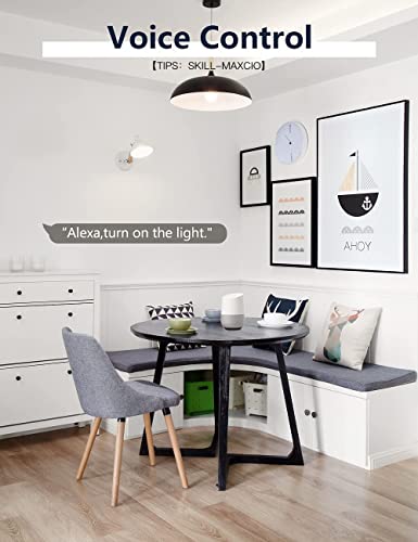 Interruptor Luz WiFi, Maxcio Interruptor Inteligente 1 Gang Compatible con Alexa y Google Home, Control de APP y Función de Temporizador, Neutral Requerido