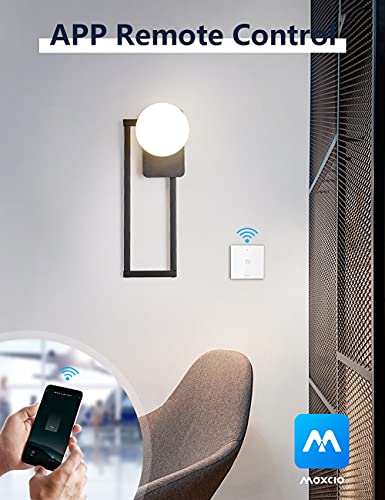 Interruptor Luz WiFi, Maxcio Interruptor Inteligente 1 Gang Compatible con Alexa y Google Home, Control de APP y Función de Temporizador, Neutral Requerido
