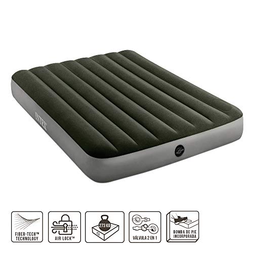 INTEX 64762 Colchón inflable 2 plazas e hinchador Fiber-Tech Downy