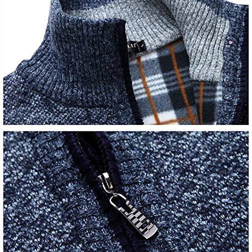 Invierno Grueso de los Hombres Suéter de Punto Abrigo Cuello de Pie de Manga Larga Cardigan Masculino de Lana Cremallera Suéteres Causal Prendas de Punto Más