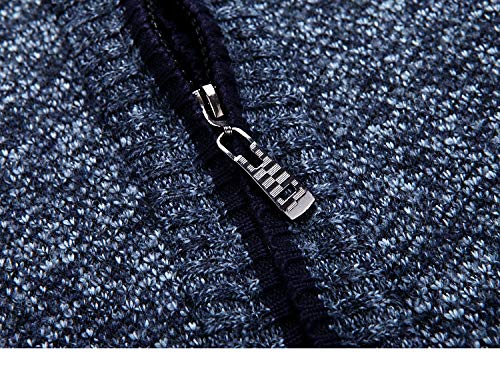 Invierno Grueso de los Hombres Suéter de Punto Abrigo Cuello de Pie de Manga Larga Cardigan Masculino de Lana Cremallera Suéteres Causal Prendas de Punto Más