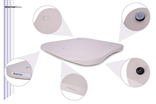 INWOOD thermoBase Premium Tabla de Madera/Thermomix TM5 TM6 / Tabla Deslizante / 2 Deslizadores de teflón en Lugar de Ruedas / 2 topes de Goma para Mayor Estabilidad/diseño Innovador (Pure White)