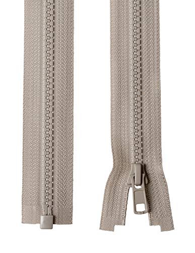 IPEA Cremallera de tamaño #5 – Varias longitudes – 2 unidades – Dos cremalleras divisibles para adornar chaquetas – Cremallera – Largo 80 cm – Ancho 30 mm – Color beige