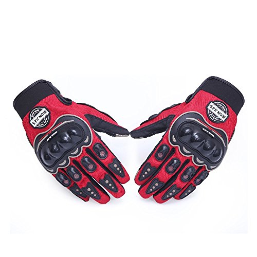 IRON JIA'S Guantes de motos motocicleta para carreras todo terreno, guantes de moto para pantallas táctiles resistentes a caídas (XXL, Red)