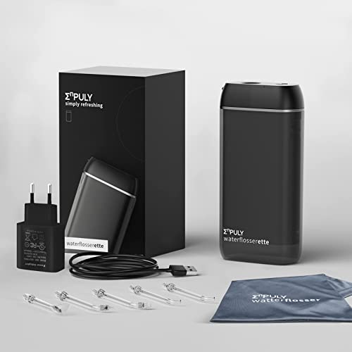 Irrigador Dental Bucal Portatil, Limpieza Dental Agua Presion, Irrigador Bucal 3 Modos y 5 Boquillas De Repuesto Giratorias De 360 ​​°, Adecuado Para Viajes y Hogar. (black)