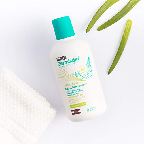 ISDIN Germisdin Aloe Vera Higiene corporal y manos, Gel de Baño recomendado para Piel Seca, 250ml
