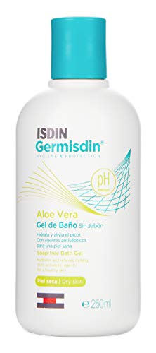 ISDIN Germisdin Aloe Vera Higiene corporal y manos, Gel de Baño recomendado para Piel Seca, 250ml