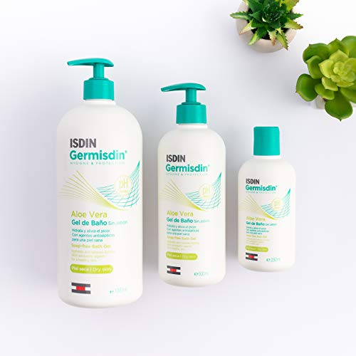 ISDIN Germisdin Aloe Vera Higiene corporal y manos, Gel de Baño recomendado para Piel Seca, 250ml