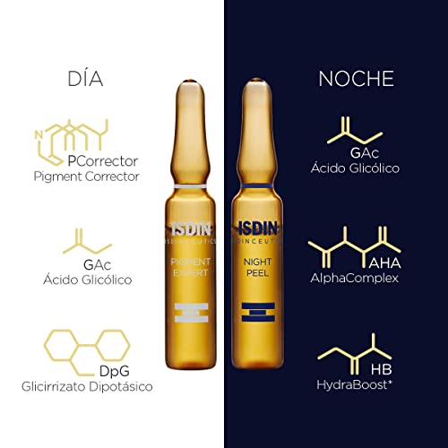 Isdin Isdinceutics Tratamiento Antimanchas Pigment Expert + Night peel | Serum Corrector Despigmentante Facial y Peeling Exfoliante de Noche Monodosis 10 + 10 x 2ml. (690015174)
