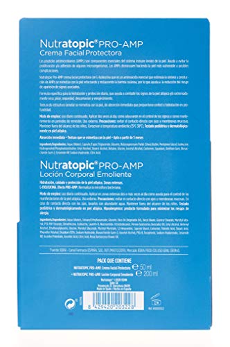 ISDIN Nutratopic Pack Para Piel Atópica, Crema Facial Pro-Amp 50 Ml, Loción Corporal 200Ml 250 ml