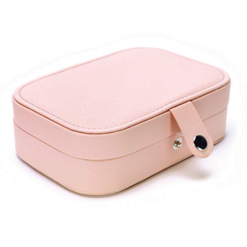 iSuperb Pequeña Joyero Viaje Decorativas Cajas para Joyas Jewelry Organizer para Mujer 16 .5 x 11.5 x 5.5 cm (Rosado)