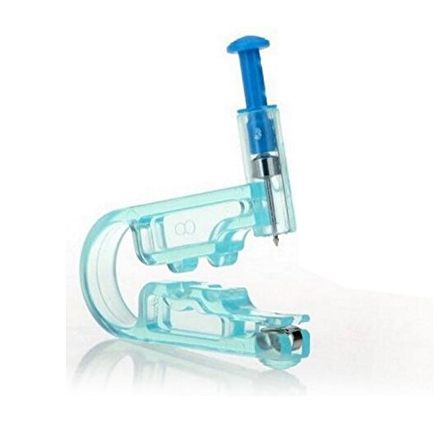 Itian Herramientas para Hacer Agujeros en Las Orejas - Desechables Seguridad Cuerpo Ear Piercing Pistola Kit (Azul)