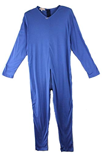 IUPITER Pijama completo sanitario para deGENTI con cremallera 100% algodón Manga larga, turquesa, L
