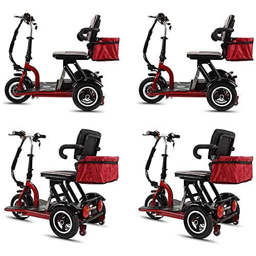 IVQAPP Folding Electric Mobility Scooter,Mobility Scooter Portable Tricycle, Lightweight Portable Power Scooter for Travel Adults Elderly - Support 120Kg Long Range 40Km