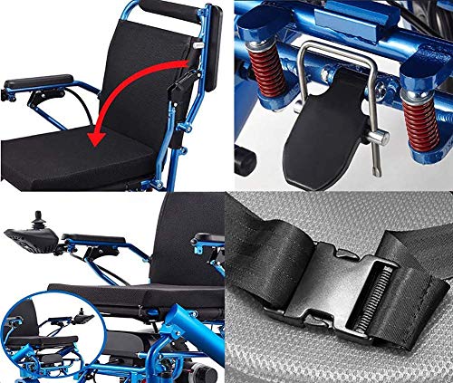 IW.HLMF Silla de Ruedas eléctrica Plegable Anciano Discapacitados Coche Anciano Inteligente Compacto Automático Portátil Ligero Scooter Instalación Gratuita, 23 kg