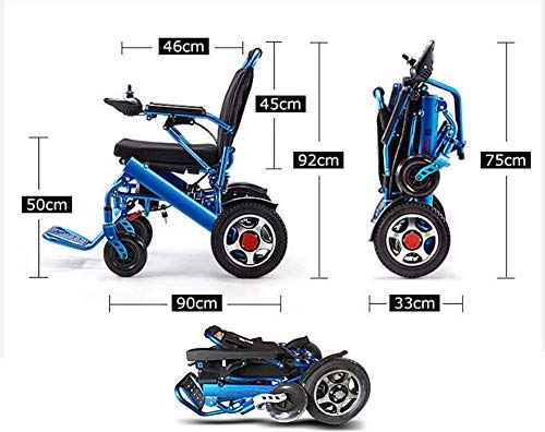 IW.HLMF Silla de Ruedas eléctrica Plegable Anciano Discapacitados Coche Anciano Inteligente Compacto Automático Portátil Ligero Scooter Instalación Gratuita, 23 kg