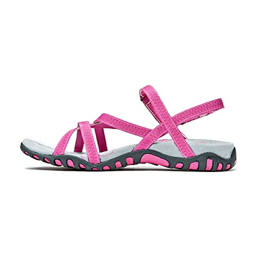IZAS | Sandalias Deportivas para Mujer Tena I | Sandalias de Trekking y Senderismo | Ligeras y Cómodas Diseñadas para Caminar | Poliéster | Cangrejeras | Verano | Cierre Velcro