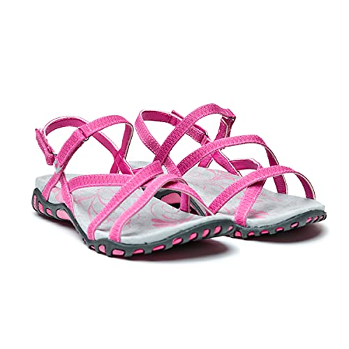 IZAS | Sandalias Deportivas para Mujer Tena I | Sandalias de Trekking y Senderismo | Ligeras y Cómodas Diseñadas para Caminar | Poliéster | Cangrejeras | Verano | Cierre Velcro