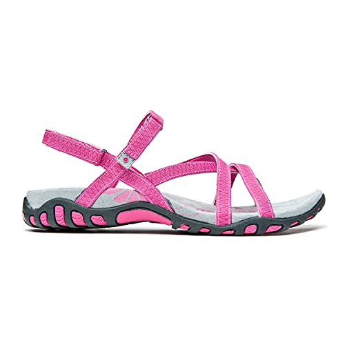IZAS | Sandalias Deportivas para Mujer Tena I | Sandalias de Trekking y Senderismo | Ligeras y Cómodas Diseñadas para Caminar | Poliéster | Cangrejeras | Verano | Cierre Velcro