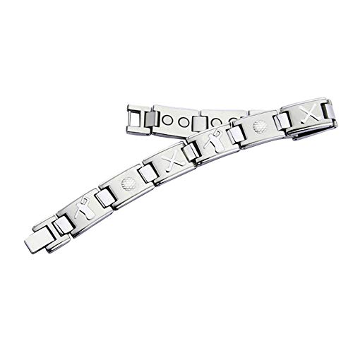 Jackys Deportes Golf Imán Pulsera Pulsera De Titanio para Hombres De Acero Pulsera De Terapia Magnética Aliviar El Dolor Artritis Y Pulsera Plata