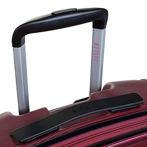 JASLEN - Maleta Cabina Avion Pequeña con Ruedas Rígida Hombre Mujer. 4 Ruedas Trolley. Equipaje de Mano. Candado de Seguridad TSA 56550, Color Vino