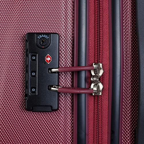 JASLEN - Maleta Cabina Avion Pequeña con Ruedas Rígida Hombre Mujer. 4 Ruedas Trolley. Equipaje de Mano. Candado de Seguridad TSA 56550, Color Vino