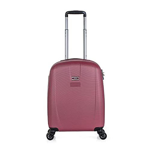 JASLEN - Maleta Cabina Avion Pequeña con Ruedas Rígida Hombre Mujer. 4 Ruedas Trolley. Equipaje de Mano. Candado de Seguridad TSA 56550, Color Vino