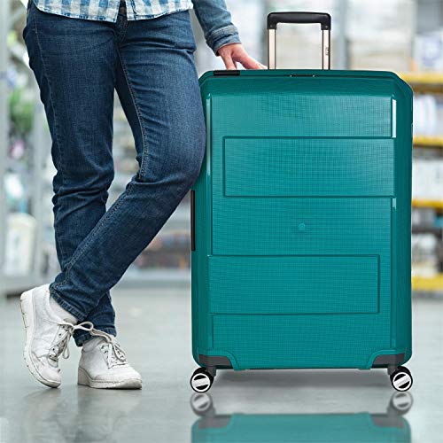 JASLEN - Maleta de Viaje rígida 4 Ruedas Trolley 73 cm Grande de Polipropileno. y Ligera. Mango Asas y candado TSA. Cierre hermético Anti Robo. Profesional. 161170, Color Turquesa