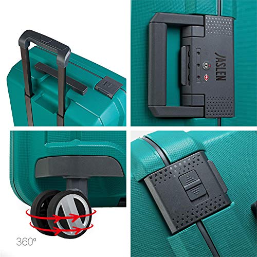 JASLEN - Maleta de Viaje rígida 4 Ruedas Trolley 73 cm Grande de Polipropileno. y Ligera. Mango Asas y candado TSA. Cierre hermético Anti Robo. Profesional. 161170, Color Turquesa