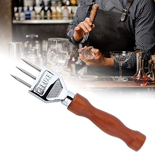 Jeffergarden Ice Chisel Pick Acero Inoxidable Ice Chisel con Mango de Madera Extracción Pick Chipper Triturador de Hielo Herramienta de de Cocina Barware de Hielo Bartender Tool Bar Acce