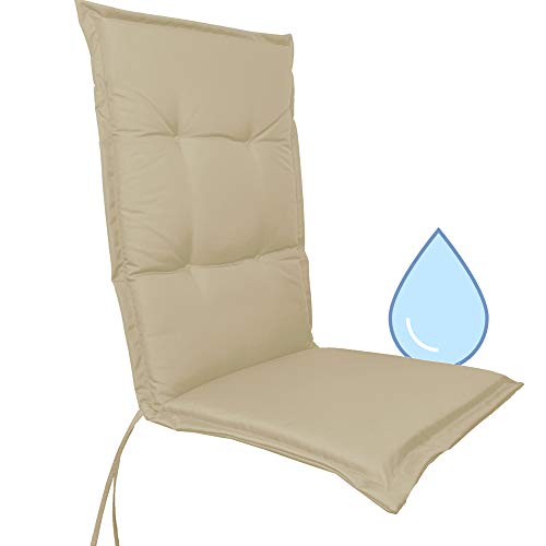 JEMIDI - Cojín impermeable para sillas de jardín con respaldo alto, 120 x 50 x 5 cm