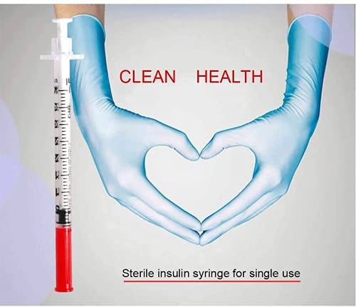 Jeringas de insulina, aguja de jeringa desechable de aguja de insulina, U40 1ml0.33mm aguja jeringa pluma limpia e higiénica con agujas extraíbles empaquetadas individualmente (100 unidades)