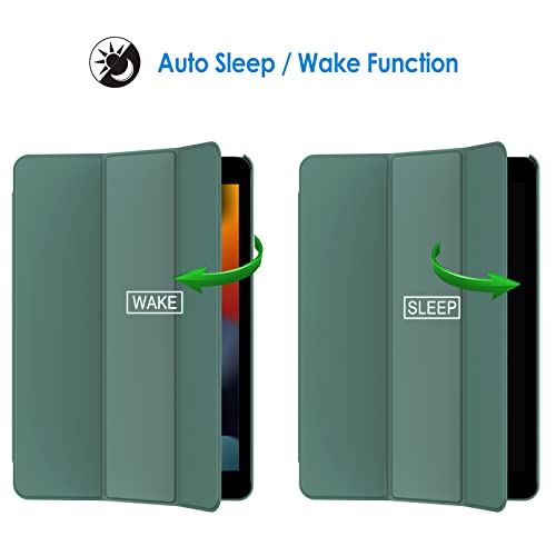 JETech Funda Compatible con iPad 10,2 Pulgadas (2021/2020/2019 Modelo, 9.ª/8.ª/ 7.ª Generación), Carcasa con Auto-Sueño/Estela, Azul Brumoso