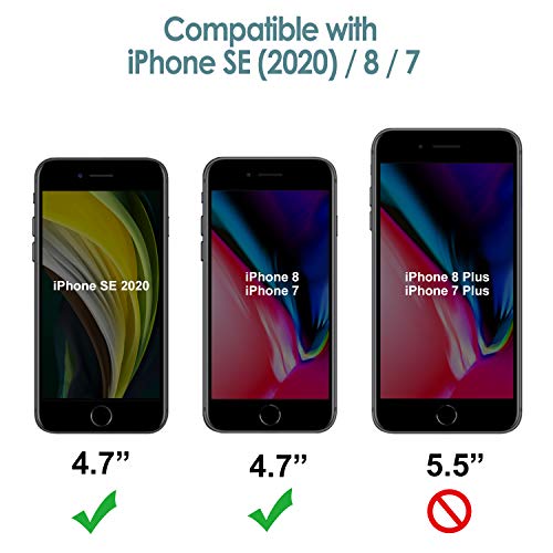 JETech Funda de Silicona Compatible iPhone SE 2020, iPhone 8 y iPhone 7, 4,7", Sedoso-Tacto Suave, Cubierta a Prueba de Golpes con Forro de Microfibra, Azul Cobalto