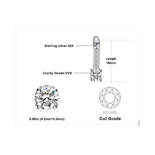 JewelryPalace Pendientes Colgantes Con 1ct Zirconia cúbica Plata de ley 925