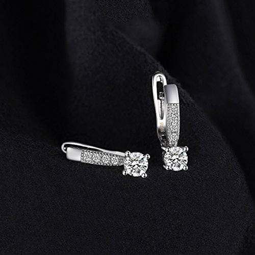 JewelryPalace Pendientes Colgantes Con 1ct Zirconia cúbica Plata de ley 925