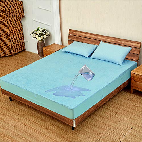 JIASHU Funda de colchón Protector de Almohadilla de colchón Impermeable a Prueba de Agua Almohadillas Transpirables y Lavables de Grado hospitalario Hipoalergénico Sin Vinilo