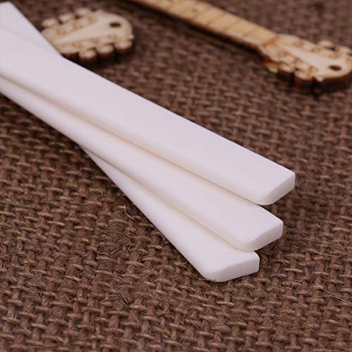 Jicyor 6pcs Guitarra Acústica Hueso Puente Sillín y Tuerca Blanco Guitarra del Puente de Hueso de una Silla Kit para Clásica Reparación de Piezas