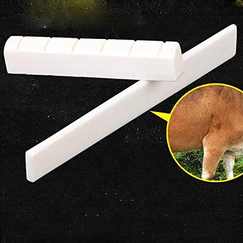 Jicyor 6pcs Guitarra Acústica Hueso Puente Sillín y Tuerca Blanco Guitarra del Puente de Hueso de una Silla Kit para Clásica Reparación de Piezas