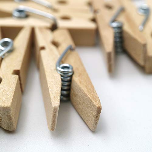 jijAcraft 100pcs Pinzas de Madera Pequeñas Decorativas para Fotos 3,5cm + 100M Cordel Yute para Decoración, Artesanía