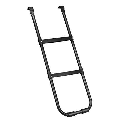 JJ JUJIN Escalera de 2 peldaños para cama elástica de 2 peldaños, color negro